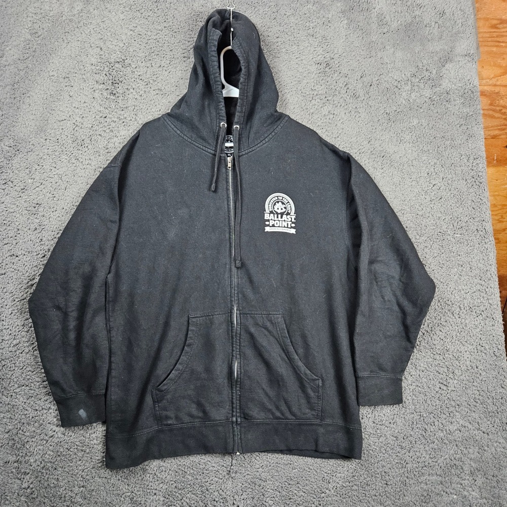 Ballast Point‎ Brewing Company Black Full Zip Hoodie Mens XL Casual Activewear